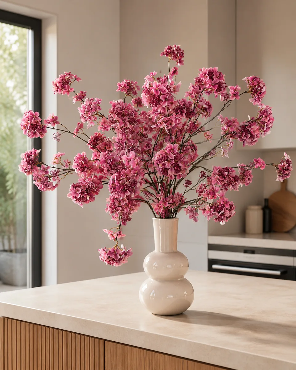 Hydrangea Branch Pink 109cm