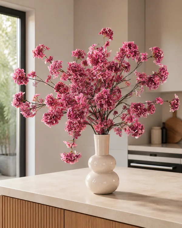 Hydrangea Branch Pink 109cm
